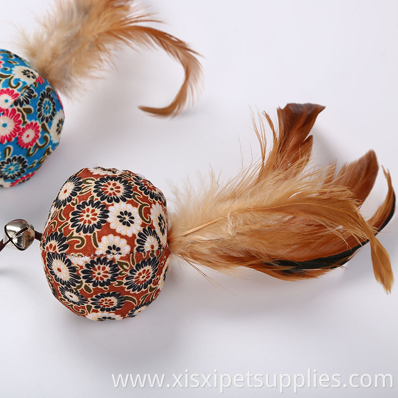 Newstyle Ball Pole Cats Rods Plaything Fish and Mouse Wooden with Feather for Cats Cat Teaser Interactive Toys Pet Toys Opp Bag